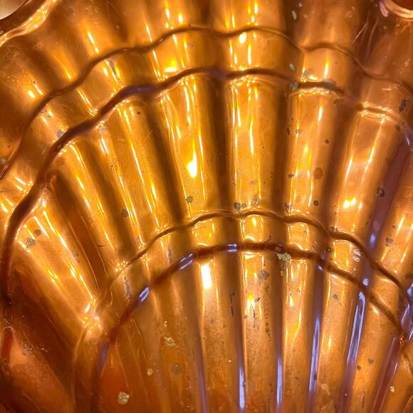 Large 12in Vintage Copper Clam Shell Hanging Mold Farm Country Cottage Patina - Picture 2 of 7